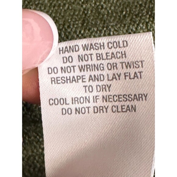 Roz &Ali Open Front Knit Cardigan Women’s L Olive Green Sweater Long Sleeve Soft - Picture 9 of 13